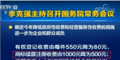 李克強(qiáng)：7月1日起，擴(kuò)大減繳專利申請費、年費等！