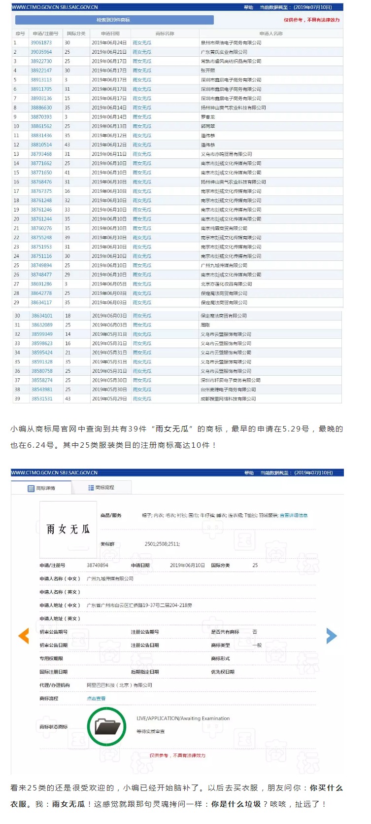 從“雨女無瓜”出發(fā)，淺談網(wǎng)絡(luò)熱詞是否可以被注冊為商標(biāo)！