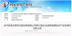 國知局公布52家企業使用地理標志產品專用標志名單