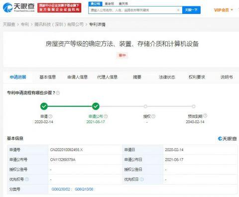 騰訊公開用戶房屋資產等級專利 可進行用戶畫像