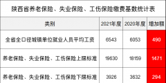 2022年陜西養老保險繳費基數(陜西社?；鶖狄挥[表)