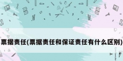 票據責任(票據責任和保證責任有什么區別)