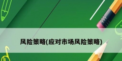 風險策略(應對市場風險策略)