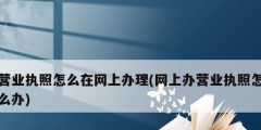 營業執照怎么在網上辦理(網上辦營業執照怎么辦)