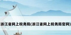 浙江省網上稅務局(浙江省網上稅務局官網)