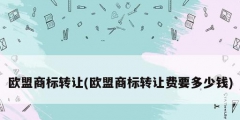歐盟商標轉讓(歐盟商標轉讓費要多少錢)