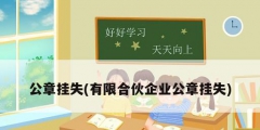 公章掛失(有限合伙企業公章掛失)