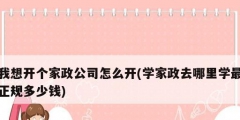 我想開個家政公司怎么開(學家政去哪里學最正規多少錢)